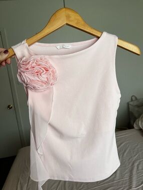 Zara Light Pink Sleeveless Top with Rosette